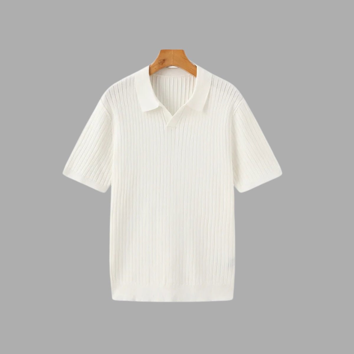 Camisa polo masculina canelada branca modelo sollome, estilo premium elegante e moderno para o dia a dia