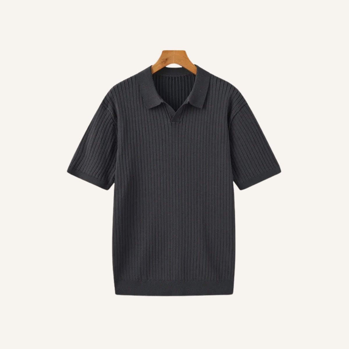 Camisa polo masculina canelada cinza modelo sollome, estilo premium moderno e elegante com toque sofisticado