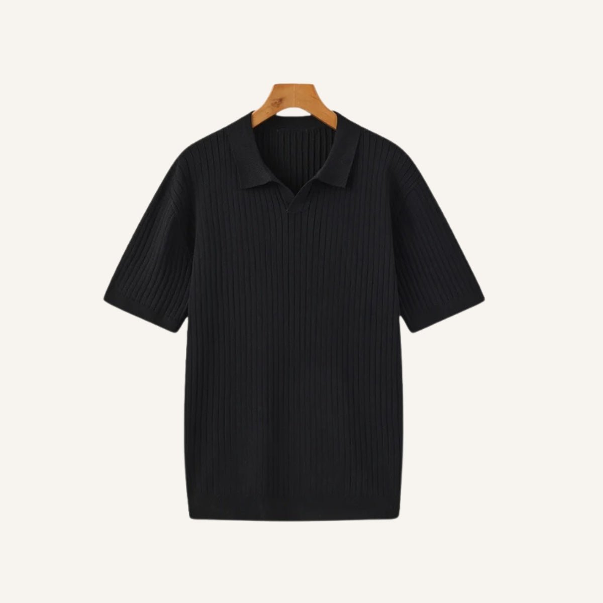 Camisa polo masculina canelada preta modelo sollome, visual moderno sofisticado com estilo premium