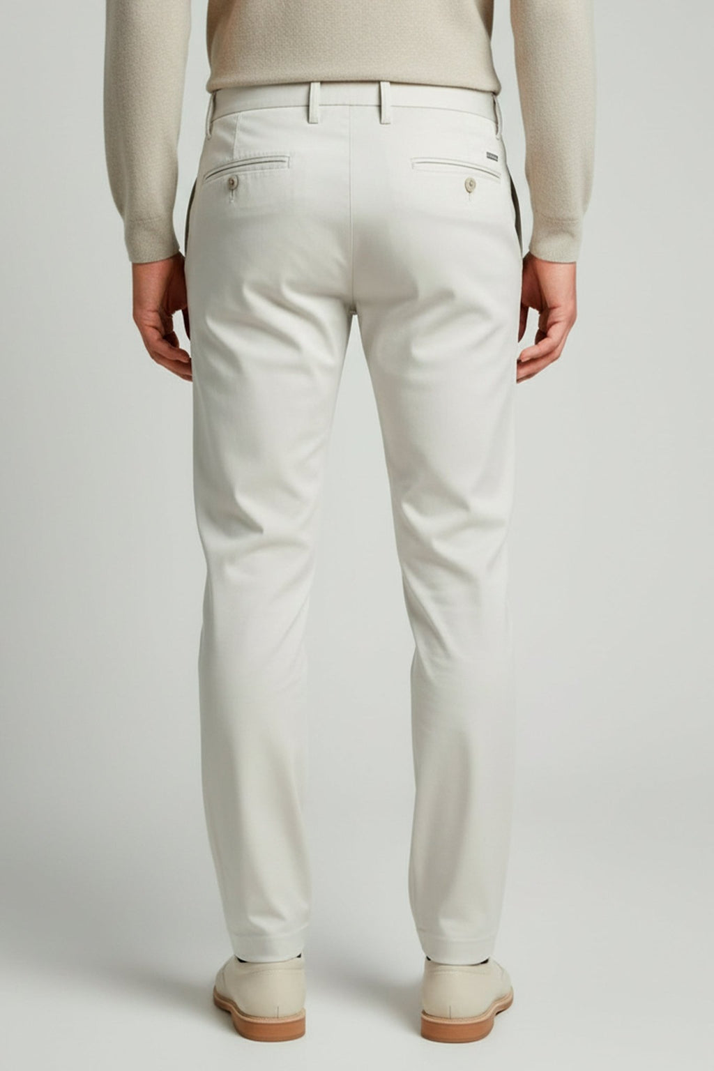 Calca sarja masculina areia algodao egipcio, visual sofisticado moderno e versatil