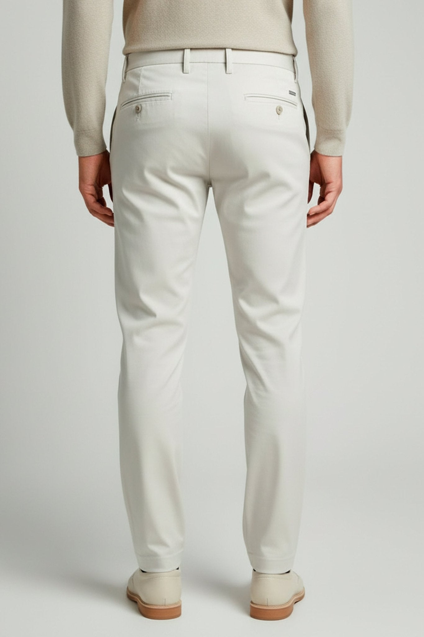 Calca sarja masculina areia algodao egipcio, visual sofisticado moderno e versatil