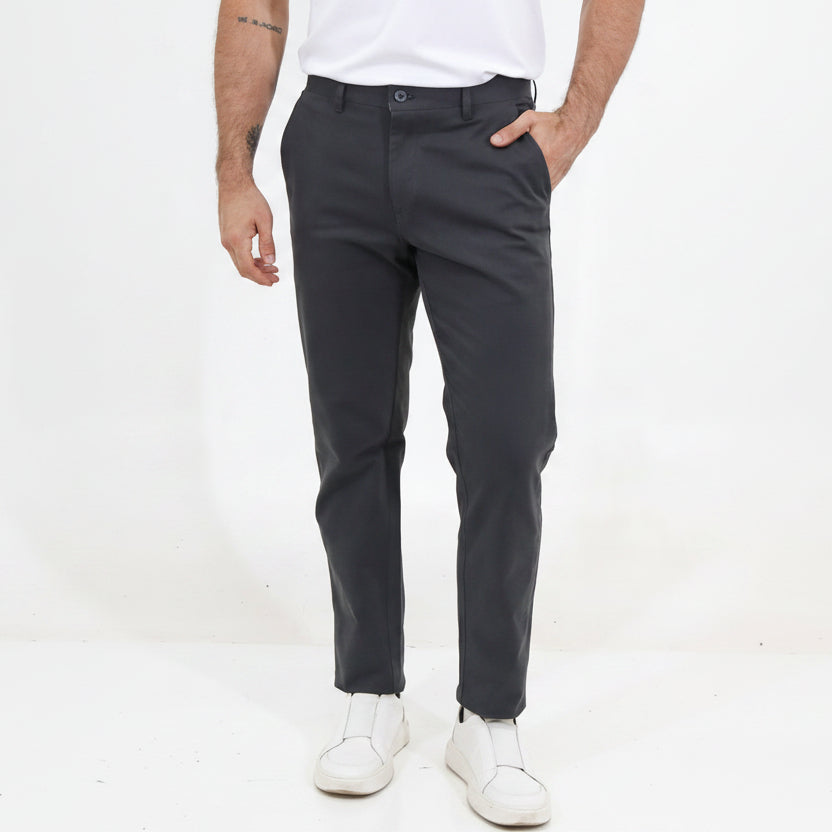 Calca sarja masculina preta em algodao egipcio, estilo premium moderno e confortavel para o dia a dia