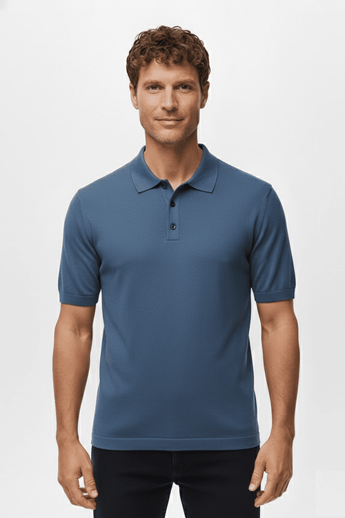 Camisa Polo Masculina em Seda Gelo Fiorinni Realeza