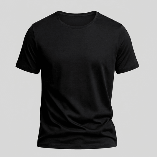 Camiseta masculina preta Malibu em algodao pima, toque macio com caimento moderno e estilo premium