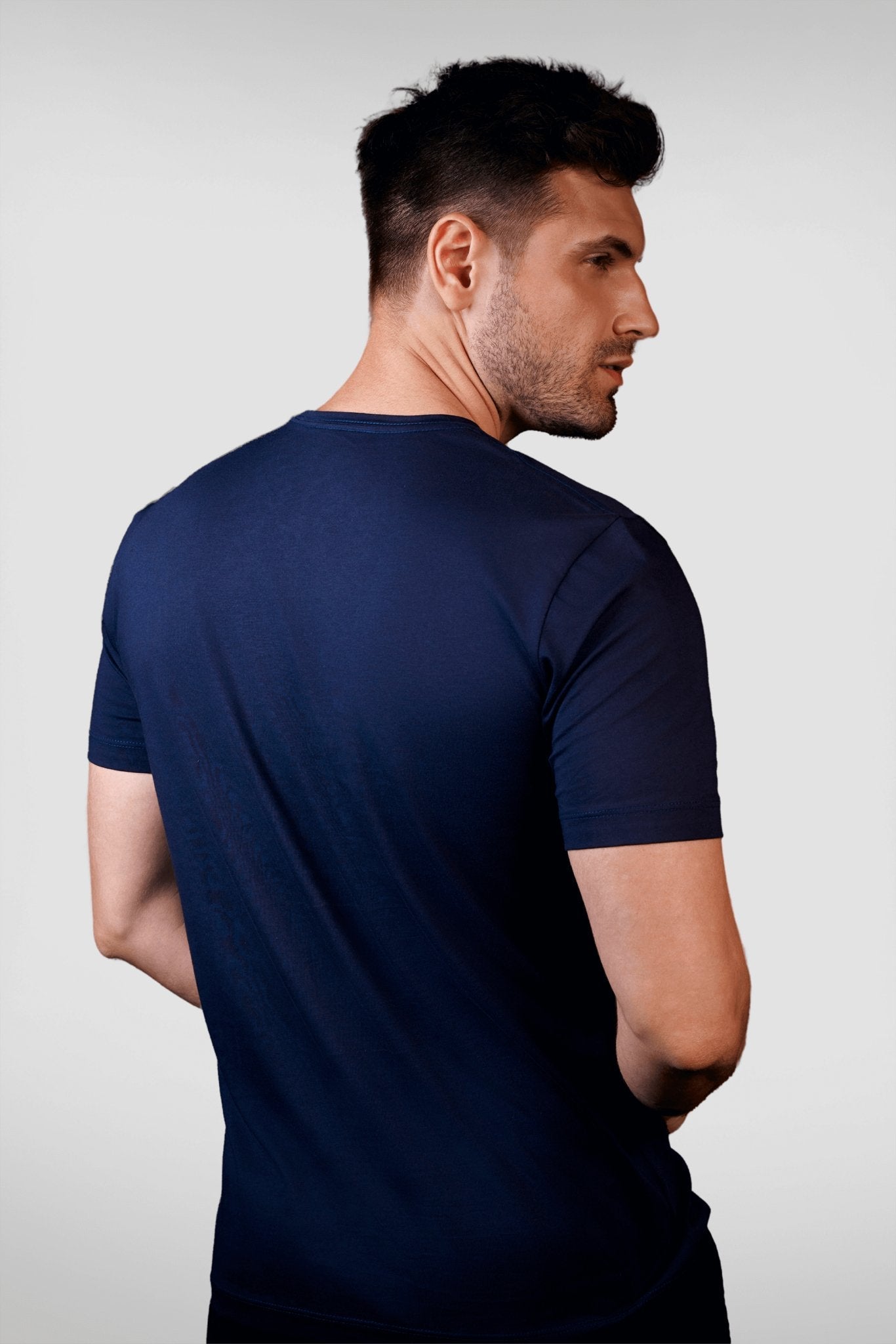 Camiseta Pima Unique Gola Careca Azul Noite Realeza