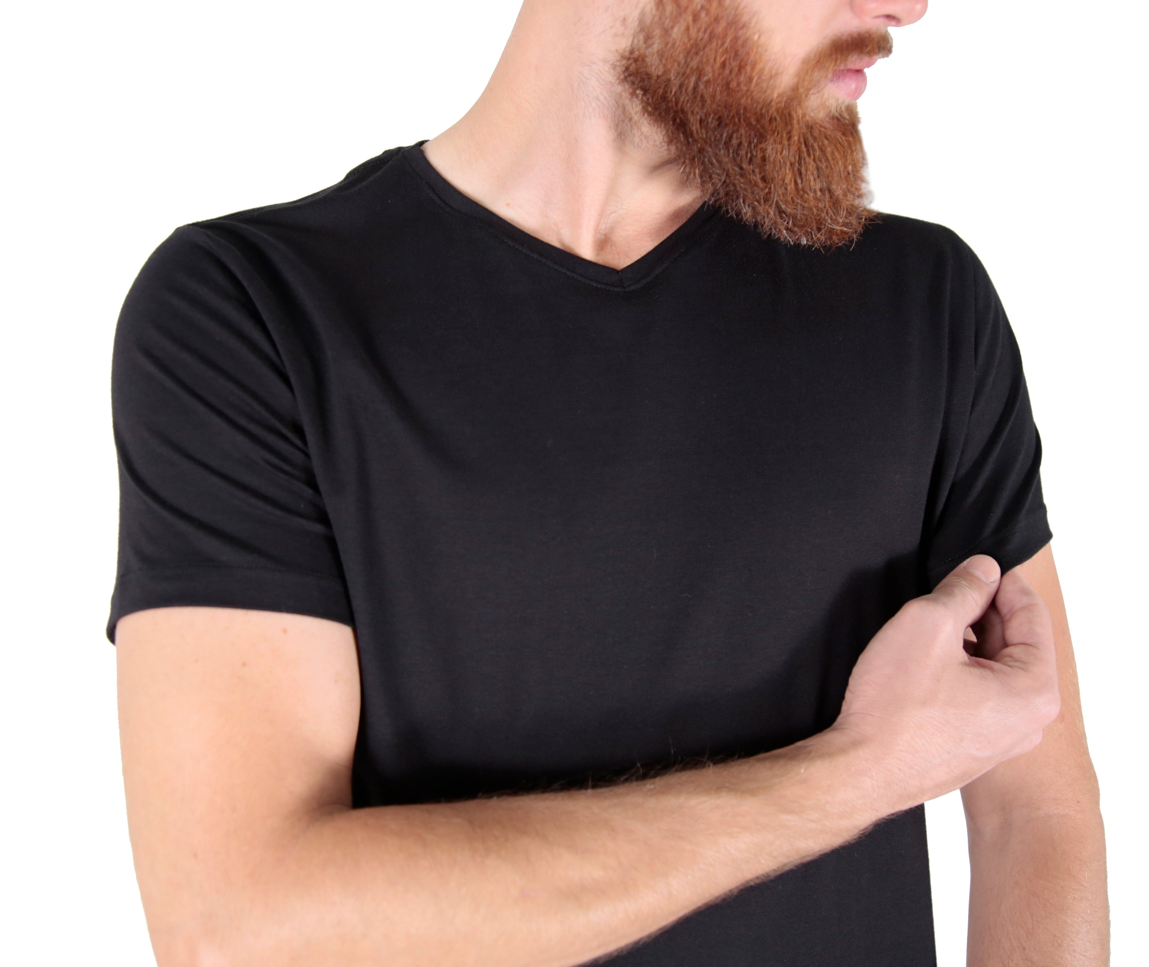Camiseta masculina preta modelo nilo em algodao egipcio, estilo premium moderno e confortavel