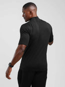 Camiseta gola alta preta San Diego masculina, design moderno com toque macio e visual refinado