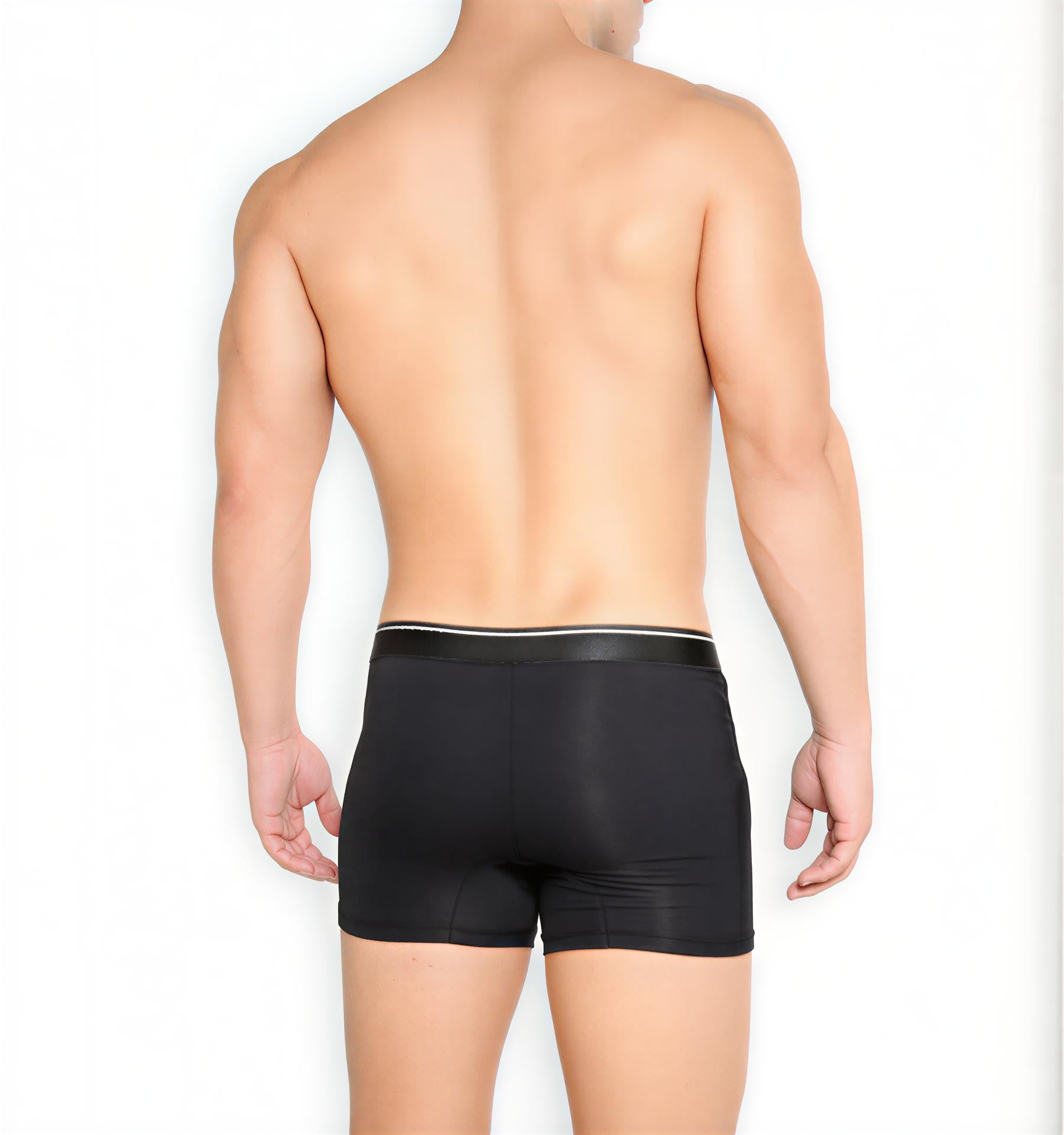 Cueca boxer masculina preta Realeza microfibra, toque macio respiravel e ajuste confortavel