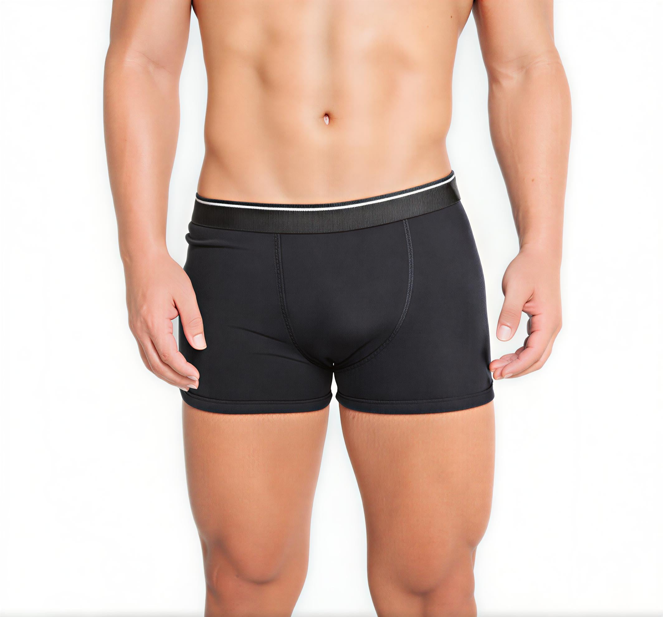Cueca boxer masculina preta Realeza microfibra premium, ajuste perfeito e conforto no dia a dia