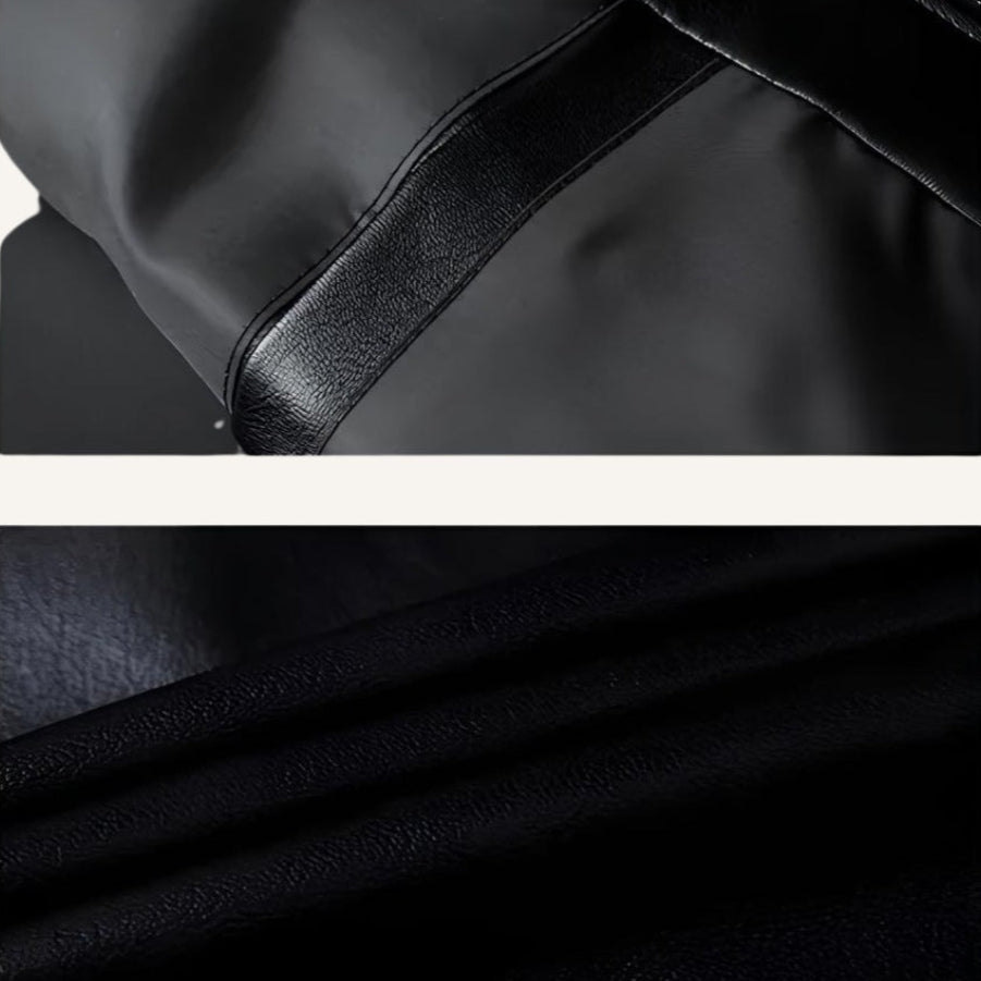 Jaqueta masculina Gran Nero preta em couro, acabamento premium com design moderno e versatil