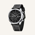 Relogio masculino Classic Civano preto em couro, estilo elegante com design sofisticado para qualquer ocasiao
